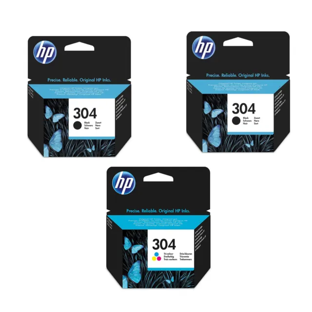 3 CARTUCCE ORIGINALI HP 304+304 PER HP DeskJet Ink Advantage 3700MFP
