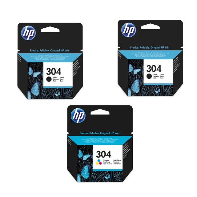 3 CARTUCCE ORIGINALI HP 304+304 PER HP DeskJet 3723 3730 3732 3733 3752 EUR  53,89 - PicClick IT