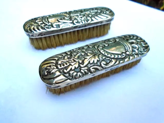 Pair Silver hat brushes hallmarked birmingham 1891 lovely items