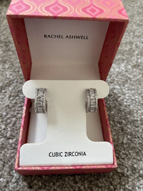 RACHEL ASHWELL CUBIC Zirconia Hoop New In Box