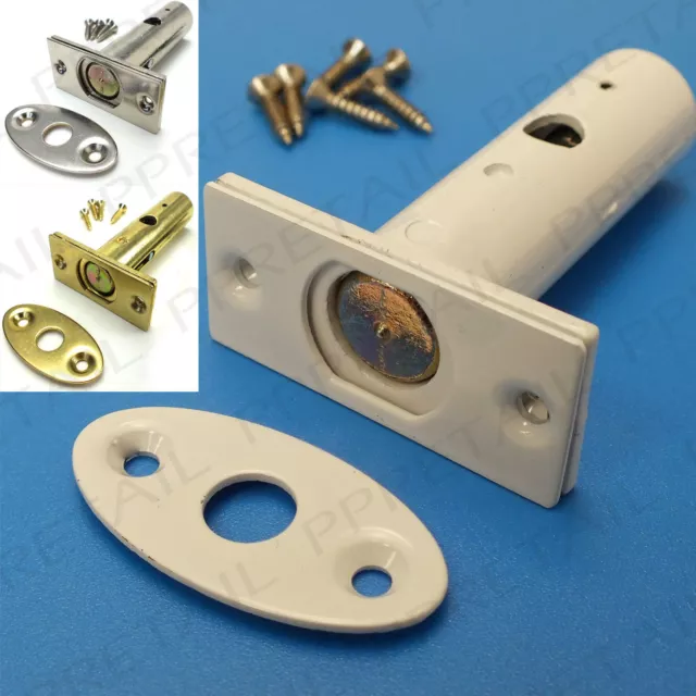 SECURITY DOOR LOCKING BOLT +BRASS/WHITE/SILVER+ Concealed/Frame Strong/Dead Lock