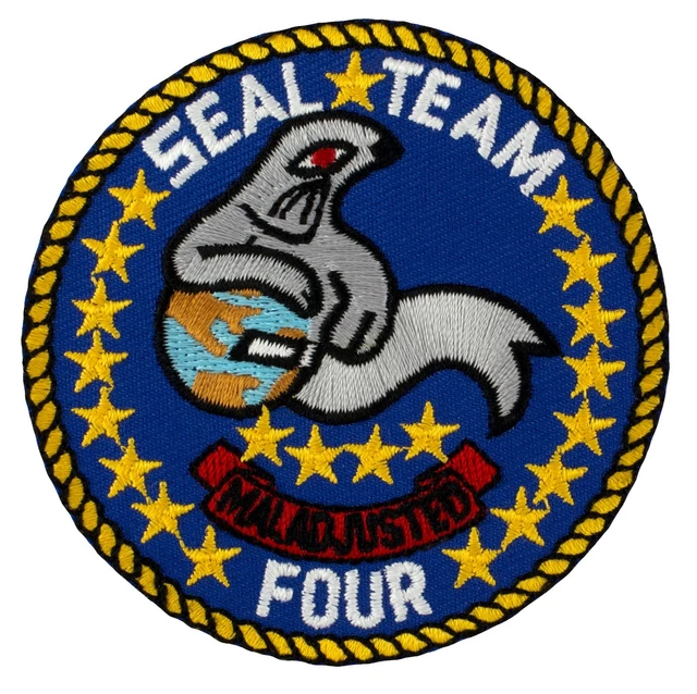 LAST ONE!!! US Navy Seal Team Four Patch (175) 3" Round Embroidered