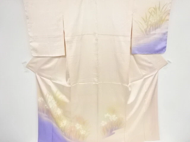 39442# Japanese Kimono / Antique Kimono / Embroidery / Iris