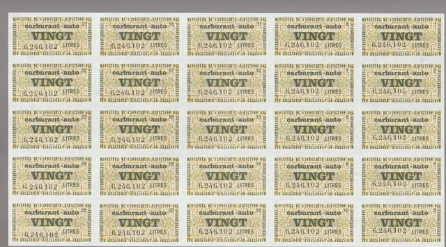 France Cinderellas Fiscal Billets Ration Carburant Auto Ministere 1959-69 NR 16
