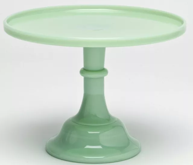 Cake Plate Pastry Tray Bakers Cupcake Stand Plain & Simple Mosser Jade Glass 9"