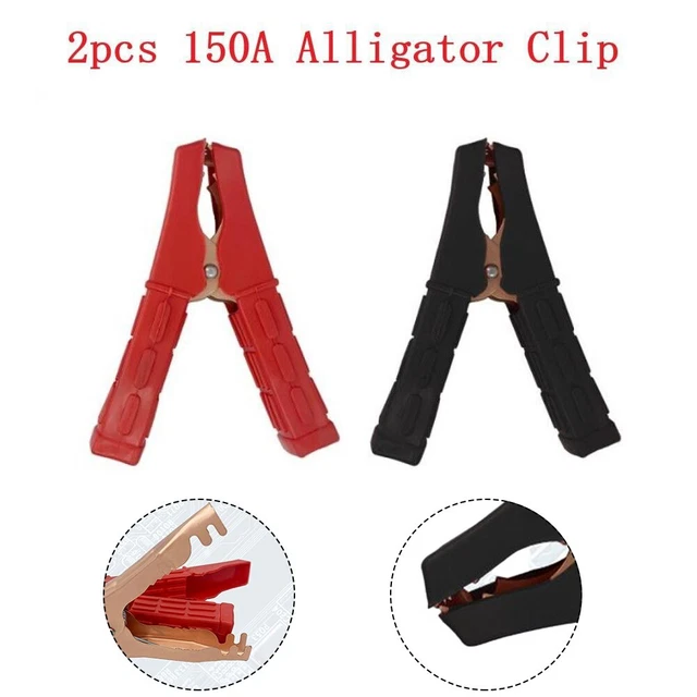 Set 2 pezzi 100 A clip batteria auto isolata connettori presa forte denti in rame