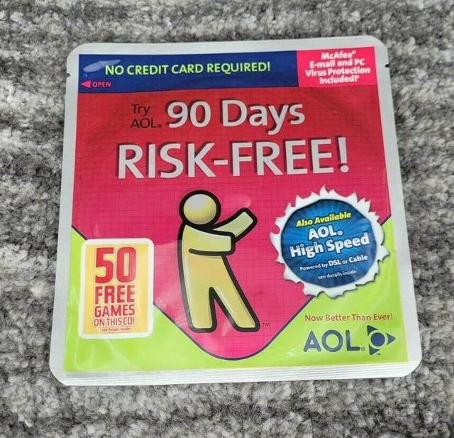 AOL 90 Days Risk Free Sealed CD ROM Mailer Vintage