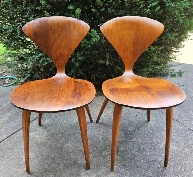 Set of 2: MCM c1950 PLYCRAFT  ~ NORMAN CHERNER side CHAIRs - LOCAL PICKUP !