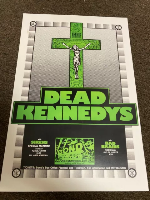 Dead Kennedys Bad Brains 1981 DeadBond Casino New York City Concert Poster 12x18