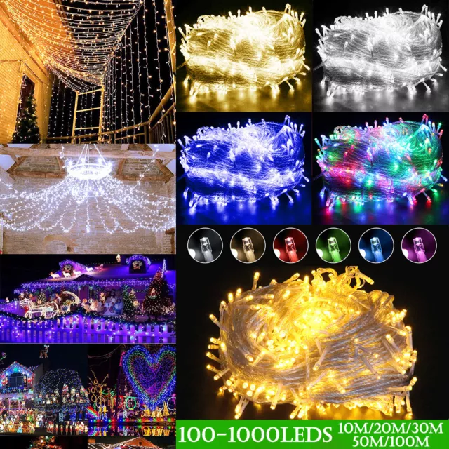 10M/20M/30M/50M/100M 100-1000 LEDs String Fairy Lights Lamp Xmas Outdoor Decor 2