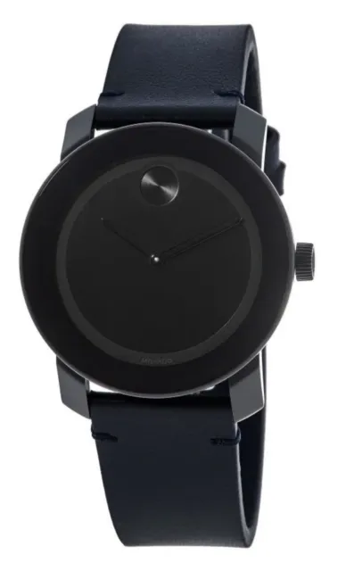Brand New Movado Bold Men’s Navy Band Black Dial Watch 3600583