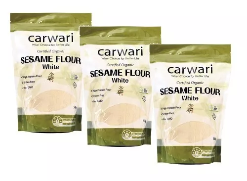 ^ 3 x Carwari Organic Sesame Flour White 500g