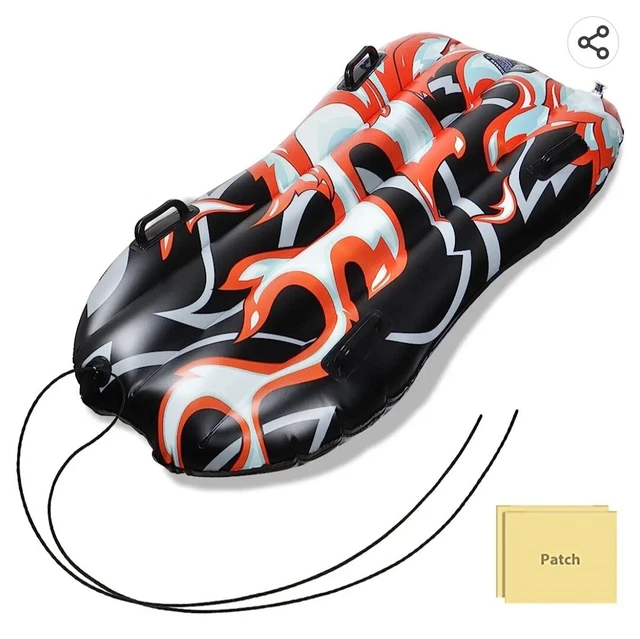 Snow Tube Sled with Towing Rope, 54" Heavy-Duty Inflatable Snow Tube