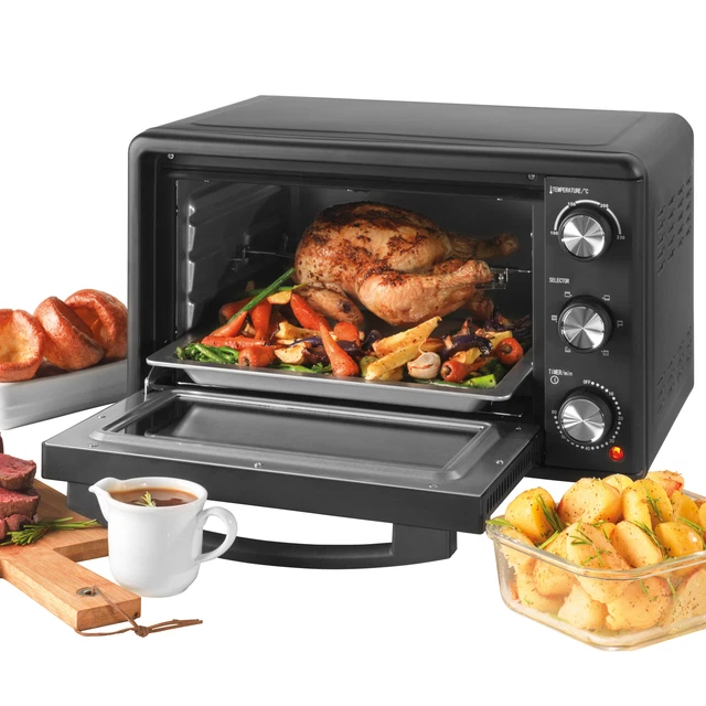 SALTER MINI OVEN Electric Cooker 25L Rotisserie Tabletop Portable Grill