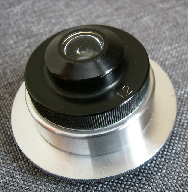 Vintage mechanical iris aperture diaphragm microscope lens w/ 13 knife