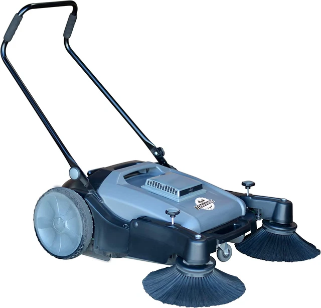 Tomahawk Industrial 38" Walk behind Push Sweeper with Triple Power Side Brooms F