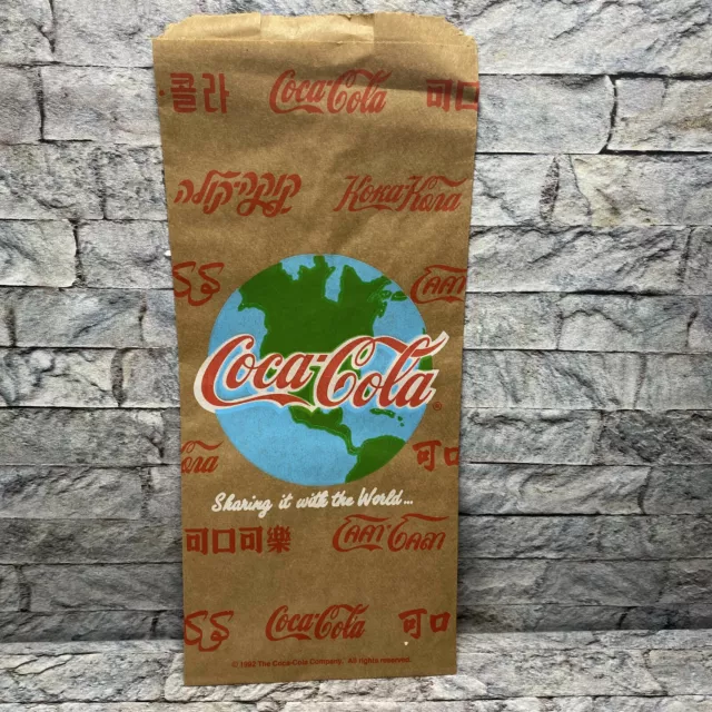 Vintage 1992 Coca Cola Advertising International Made in USA Paper Bag