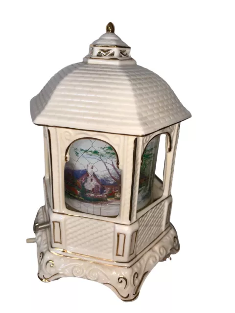 2005 THOMAS KINKADE Porcelain Gazebo Rotating Musical Light Cottages