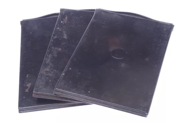 ✅ Juego De 3 Soportes De Placa De Vidrio Antiguo Sin Marca Para Cámara Formato 6.5X9Cm