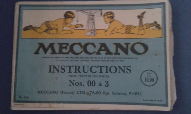 Notice D'instructions MECCANO – Boîtes 00 à 3 – N° 29A – Vintage