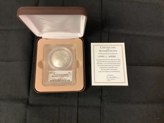 2014-P Baseball Hall of Fame Silver Dollar PCGS Gem Proof