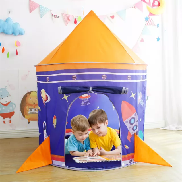 Childrens indoor Pop Up Play Tent Rockets Large Teepee Den House Girls Boys Kids