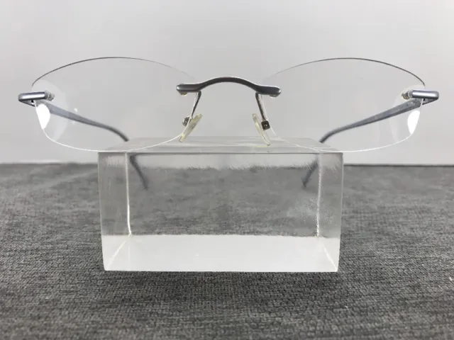 Foster Grant Eyeglasses WL1107 Silver Flex-Hinge Rimless 9772