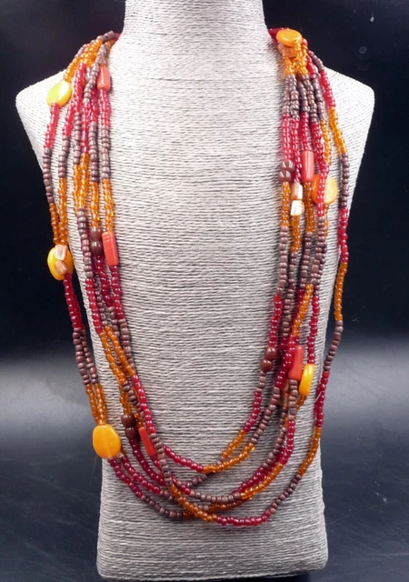 Collier "Constance" Artisanal En Perles De Rocaille, Verre Et Nacre - Multicolore, Neuf Avec étiquettes
