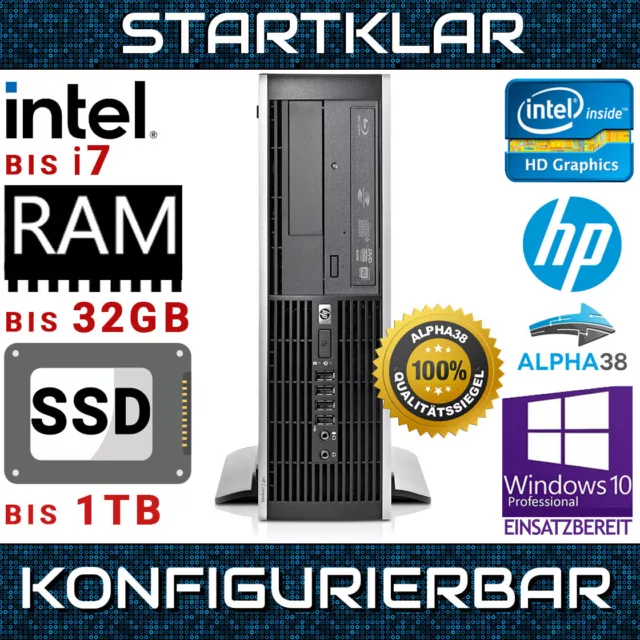 HP Compaq Elite 8300 SFF Win 10 PRO PC Konfigurierbar Intel i7 1 TB SSD 16GB RAM