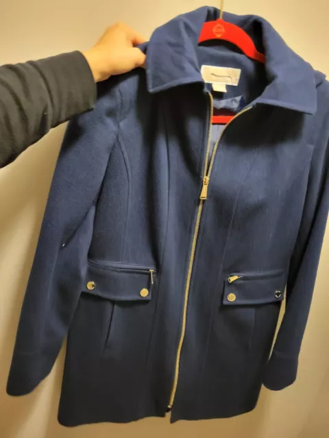 Michael kors Navy Blue peacoat With Gold Accents Size 4 With hood