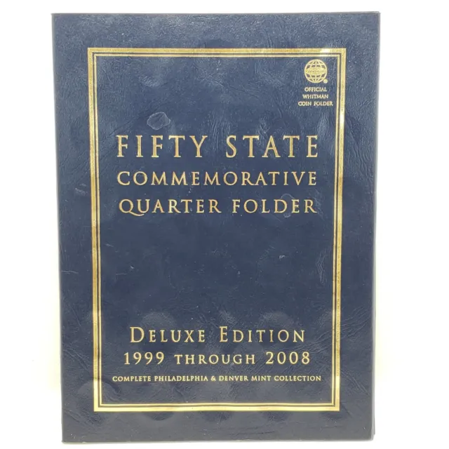 State Quarters 40 Coins + Album 1999-2008 Whitman Fifty State Deluxe Ed Folder