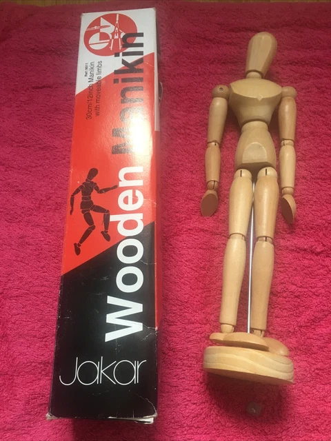 Jakar Wooden Manikin Mannequin Moveable Adjustable Limbs Human Hand Male Artist