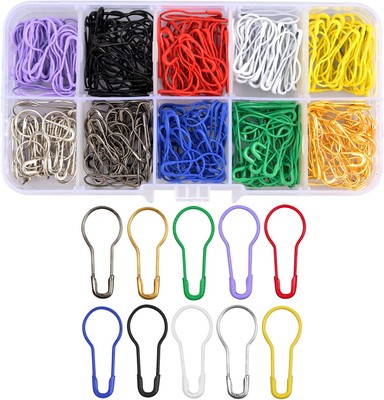 TININNA Nero Forma a Pera Metallo Spille di Sicurezza Calabash Pins Aghi 300 pz 