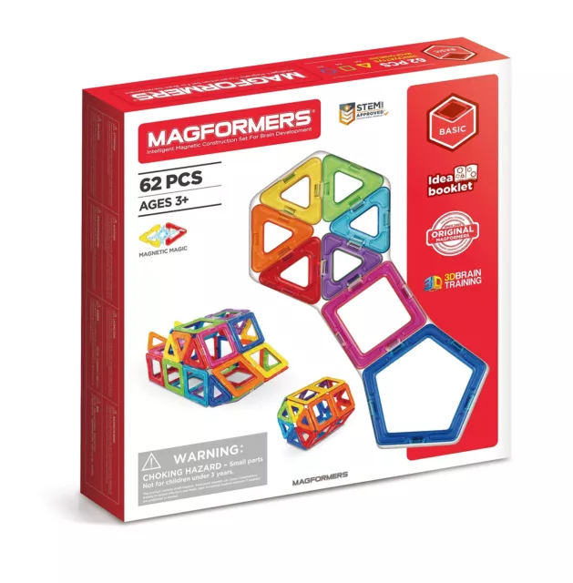 Magformers 274-09 Konstruktionsspielzeu Kinderspielzeug 62 Teile mehrfarbig NEU