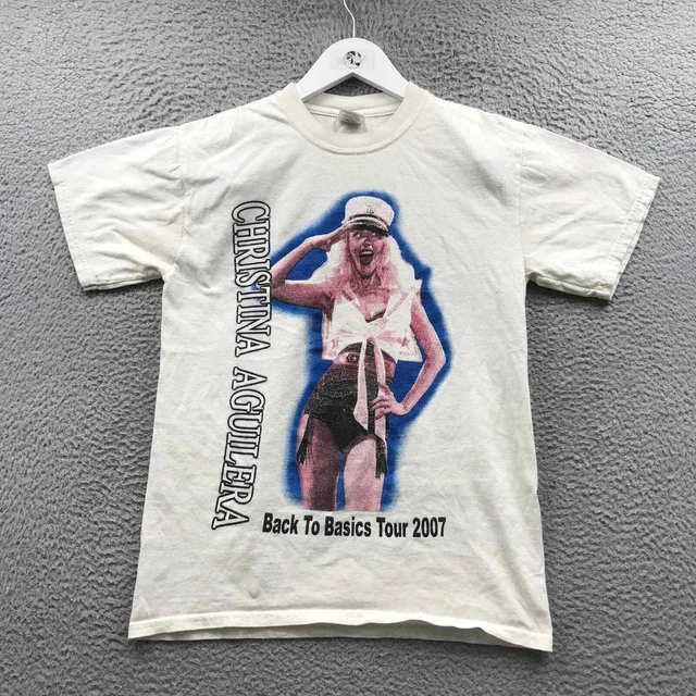 Christina Aguilera Back To Basics Tour 2007 T-Shirt Men's S Short Sleeve White