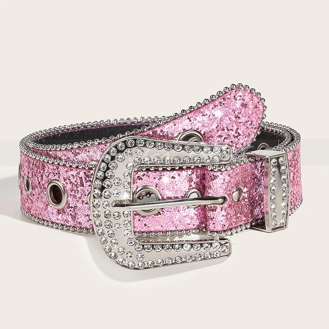 Rhinestone Western Belt Luxury Studded Belts for Men Strap Diamond Belt