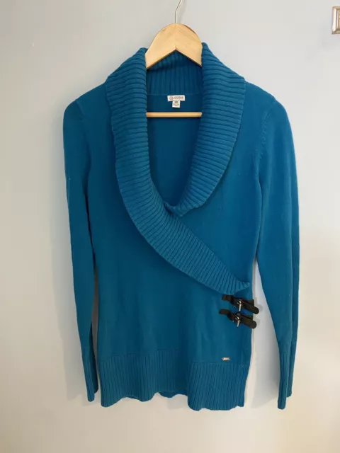 Guess Women’s Turquoise Long Sleeve Sweater, Size M
