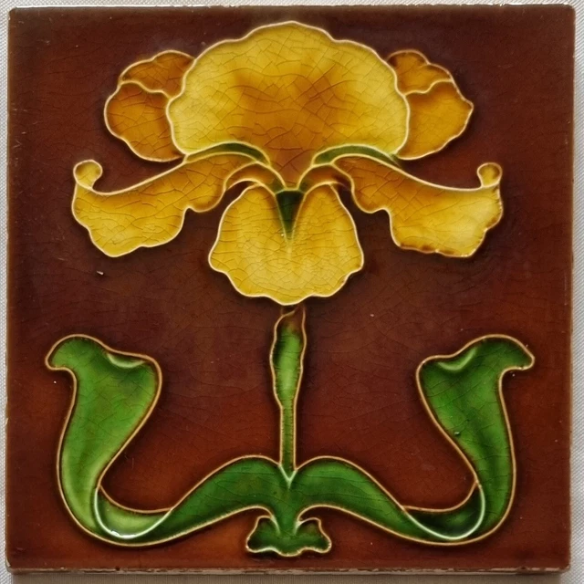 Art Nouveau Majolica Tile. John Barratt: C1904.