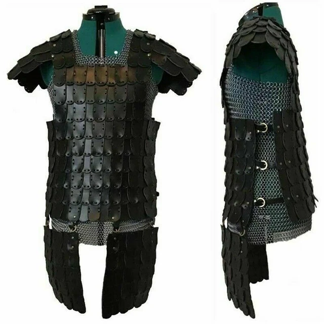 LEATHER ARMOUR WITH Tassets for Larp, Medieval Cosplay Costume, Viking