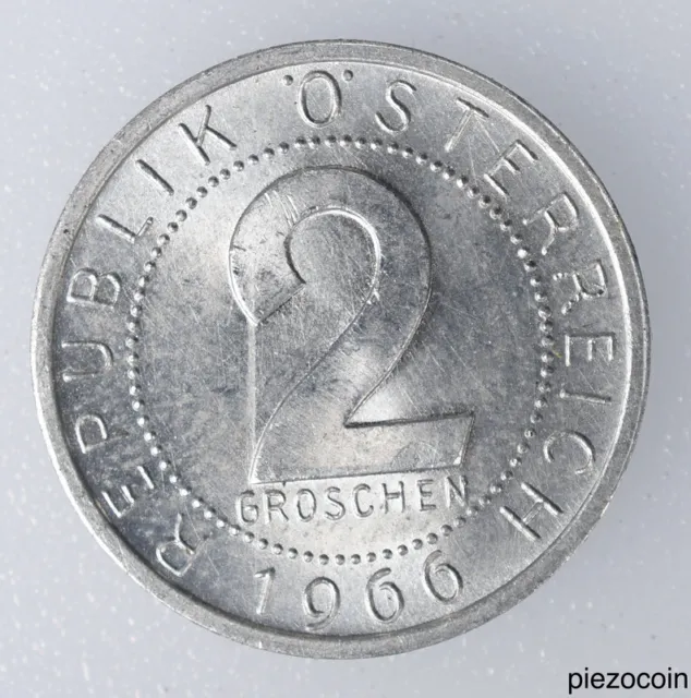 Austria 2 Groschen 1966, Eagle, Coin KM# 2876 Inv#A262