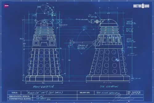 DOCTOR WHO - DALEK BLUEPRINTS POSTER - 24x36 DR TV BBC 5387