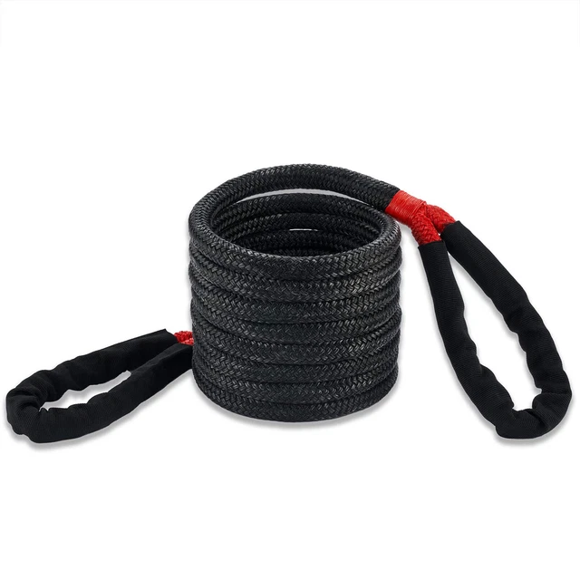 Recovery Tow Rope 1/2" x 20' Black (7650lbs)Emergency Snatch Strap Kinetic Rope