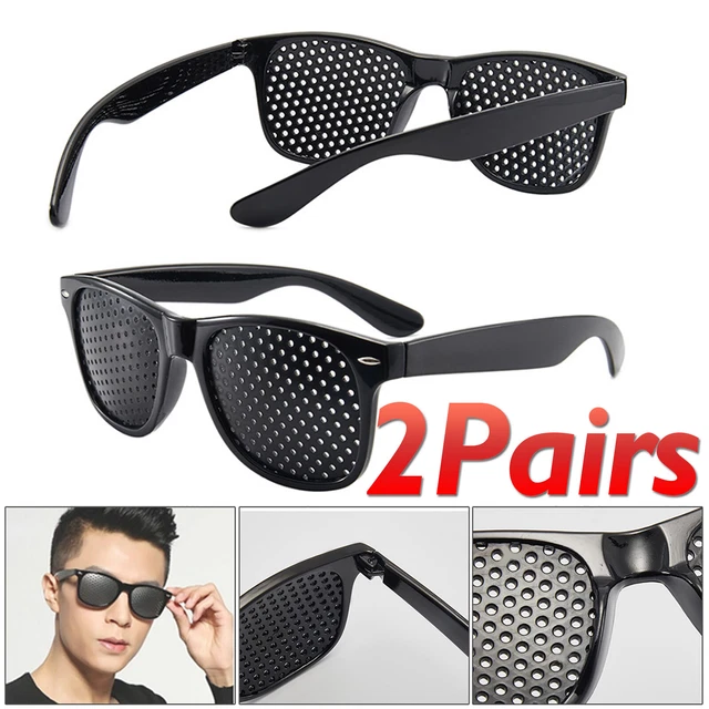 2PCS Pinhole Glasses Small Holes Vision Correction Eyes Exercise Anti-Myopia USA