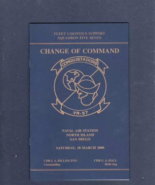 2000 Change Of Command Booklet VR-57 CONQUISTADORS US Navy Squadron Patch Image