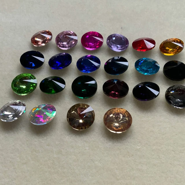 Rivoli Spitzrücken Glasperlen 18mm verschiedene Farben, Perlenweberei/Schmuck 2