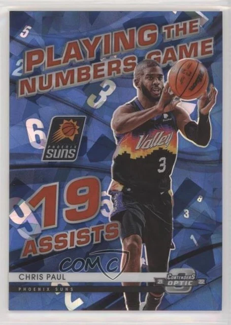 2021-22 Panini Contenders Optic Blue Cracked Ice Prizm 24/75 Chris Paul #22