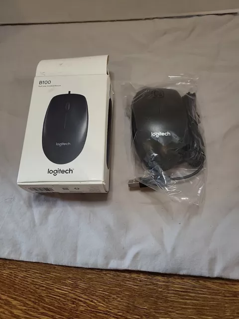 Logitech B100 (910-001439) Full Size Corded Black USB Mouse (#794)