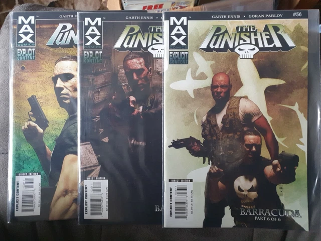The Punisher (MAX Comics) #33, 35, 36 Barracuda Garth Ennis Mature