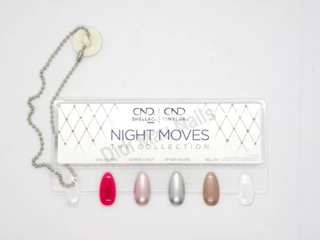 CND SHELLAC & VINYLUX NIGHT MOVES Color Chart Nail Palette -4 COLOR SAMPLER