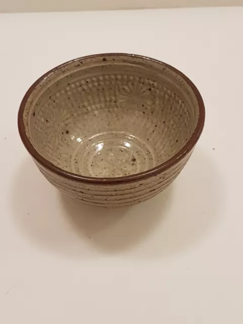 Japanese Ceramic Pottery Tea Ceremony Bowl Cup CHAWAN Flower Pattern Signed